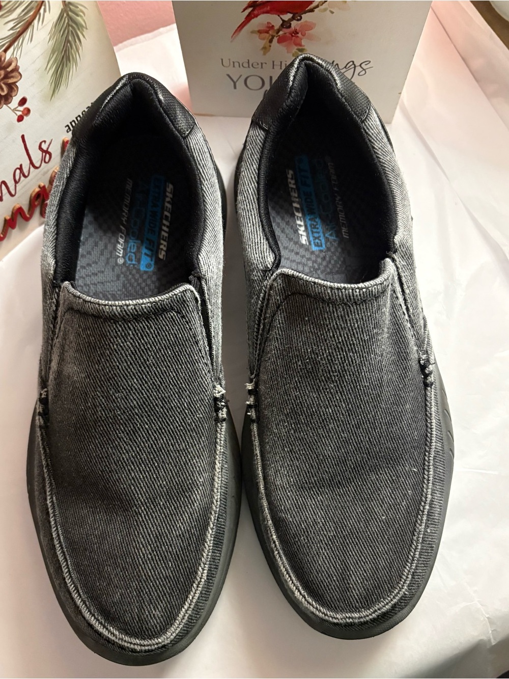 Skechers Men's Washed Charcoal Slip-On Casual Loafers